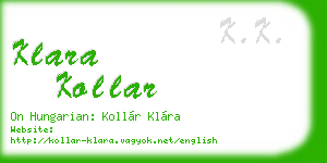 klara kollar business card