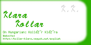 klara kollar business card